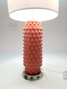 Lámpara de Mesa Moderna y Sencilla para Hotel, Modelo <span class=keywords><strong>Orange</strong></span> Lake, con Cuerpo de Resina y Pantalla de Lino, Base AC E26, para Decoración e Iluminación de Sala de Estar - Product Image 3