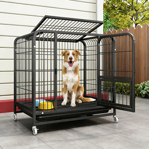 <span class=keywords><strong>Cage</strong></span> pour chien en métal sur mesure, grand format, facile à nettoyer, avec tubes carrés, anti-choc et plateau intégré - Product Image 1