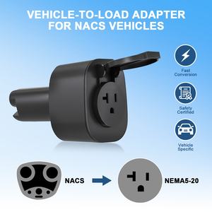 Adaptateur de déchargeur de véhicule électrique portable NACS V2L vers <span class=keywords><strong>prise</strong></span> NEMA 5-20 |   Adaptateur d'alimentation véhicule-chargeur 125V 20A <span class=keywords><strong>pour</strong></span> le <span class=keywords><strong>camping</strong></span> et les situations d'urgence - Product Image 2