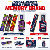 PUSKILL DDR4 16GB 3200MHz PC4-25600 Mémoire RAM de bureau non tamponnée UDIMM DDR4 2x16GB CL16 Module RAM de bureau