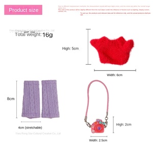 Ensemble de vêtements pour chaton à longues pattes, style fantaisie jeune et cool, comprenant un <span class=keywords><strong>pull</strong></span> en peluche tricoté et des chaussettes, en sac en filet de Chine - Product Image 4