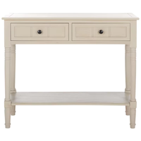 Tables console modernes en bois de couleur blanche avec tiroir et étagère de rangement Table console de salon