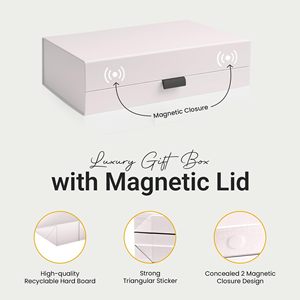 Caja de Regalo Magnética de Lujo Gris Claro de Fácil Montaje con Cierre/Tapa Magnética <span class=keywords><strong>para</strong></span> Bodas, Despedidas de Soltera y Regalos - Product Image 3