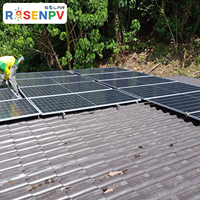 Système solaire domestique 5KW pour le marché sud-américain, batterie au lithium, montage mural, installation sur toit en tuiles, kit complet