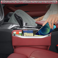 Organisateur de vide-espaces de voiture en cuir PU de haute qualité avec interface USB, accessoires intérieurs de voiture