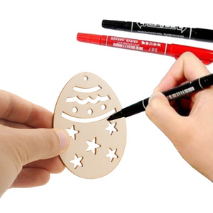 Chips di legno a forma di uovo di pasqua a forma di uovo con design personalizzato per disegnare e dipingere fette di legno solide - Product Image 3
