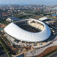 Toiture de stade en membrane tendue, structure de canopée sportive pour gymnase et parc, revêtement PTFE PVDF, translucide, imperméable, résistant aux intempéries et au feu