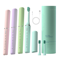 Brosse à dents électrique sonique de voyage, étanche IPX7, blanchiment des dents, rechargeable, modes réglables, portable pour adultes