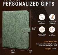 Carpeta de Presentación de Cuero Repujado en Oferta, Tamaño A4, Logotipo Personalizado, Carpeta Expandible para Documentos