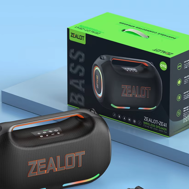 Newest Zealot ZE41 250W Portable Outdoor Party Home Theatre Stage Speaker RGB Colorful Light BT Wireless 48000mAh Battery