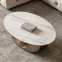 Table basse ovale de luxe de haute qualité, personnalisable, pour salon, mobilier de maison, table centrale de canapé, tables décoratives - Vente chaude
