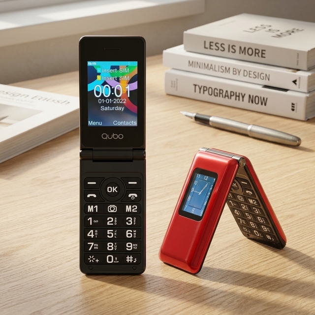 Factory Price Flip Feature Phones 4G LTE Dual SIM Card Dual Standby 2.8 Inch with Multi-language Support Big Buttons Keypad