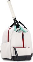 Sac de tennis pour femme - Matériau PU - Contient 2 raquettes - Poche pour ordinateur portable - Poche pour téléphone |   Sac à dos pour tennis/padel/pickleball |   Court de sport