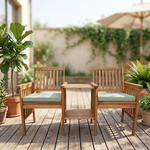 Contemporary Solid <b>Pine</b> Wood Chaise Lounge Bench Outdoor Water-Resistant Cushions Bedroom Courtyard Farmhouse Park Villa-Jack - Product Image 5