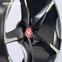 GRAYFOX Jantes forgées personnalisées noir brillant avec bordure argentée 19 20 21 22 pouces 5x120 5x112 5x114.3 pour BMW M3 M4 M5 Mercedes AMG Audi RS