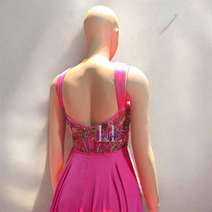 Vestido de Seda con Mangas Regulares para Mujer, Decoración de Pedrería de Alta Gama, Cómodo, Transpirable, Elegante y Lujoso para Fiestas de Invierno - Product Image 3