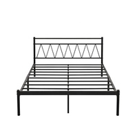 Prix direct usine, Structure robuste, usage domestique, noir, Queen Size, Double taille, plate-forme métallique, cadre de lit, lit blanc