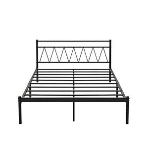 Giá Rẻ Trực Tiếp Nhà Máy Cấu Trúc Vững Chắc Sử Dụng Nhà Màu Đen Giường Đôi Cỡ Queen Kích Thước Giường Nền Kim Loại Giường Màu Trắng - Product Image 2