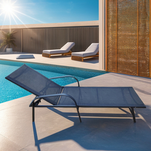 Lit de jour mobilier d'extérieur chaise longue piscine moderne plage rembourré tissu chaise longue - Product Image 2