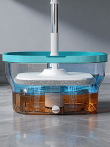Serpillère rotative avec seau grande capacité pour nettoyage humide et sec, nouvelle arrivée, gain de temps, pliable, 360° °   Nettoyeur à serpillière rotative - Product Image 4