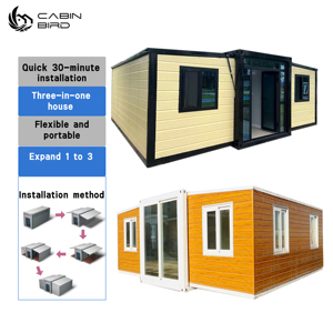 Fertige 3 Schlafzimmer Fertighaus Fertighäuser Modulare Häuser Erweiterbares Container haus Winzige Häuser - Product Image 3