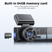 Cámara para Auto AZDOME M500 4K de Alta Calidad, 3 Canales, Visión Nocturna HD, Wifi, Pantalla de 3 Pulgadas, Tarjeta de 64GB, Modo de Estacionamiento 24H, DVR