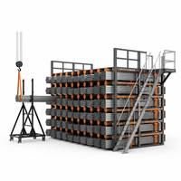Étagère de stockage robuste en tubes d'acier alvéolaires personnalisable, certifiée CE, haute résistance, revêtement poudré, pour matériaux longs, avec assistance manuelle