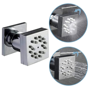Jets de pulvérisation de corps de douche en laiton carré 2 fonctions brume de pluie buse de Massage de bain pivotante chrome mural 4 pièces 6 pièces - Product Image 1