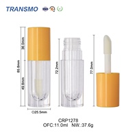 Emballage de gloss à lèvres recyclable 10 ml, tube de gloss à lèvres vide avec un grand applicateur, tubes de gloss à lèvres ronds épais roses avec un grand pinceau