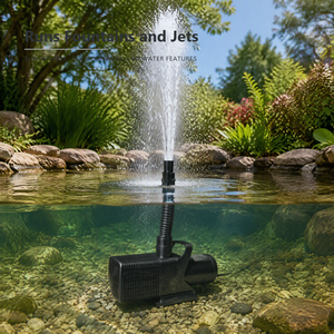 Pond <b>Pump</b> Submersible Fountain Waterfall <b>Pump</b> with Filter Cage Hose Adapter for Koi Pond Aquaculture - Product Image 3