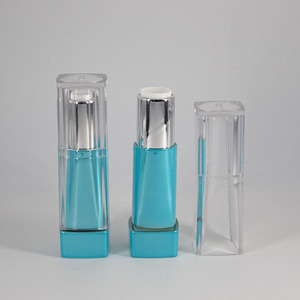 Custom Color Thick Wall Square Lipstick <b>Tubes</b> Empty Metallic Base Transparent Cap <b>Plastic</b> Lipstick Container Makeup Packaging - Product Image 3