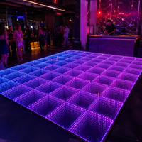 Dalles de sol LED magnétiques portables, panneaux miroir 3D effet infini 50x50cm 60x60cm pour location événementielle, mariages et discothèques