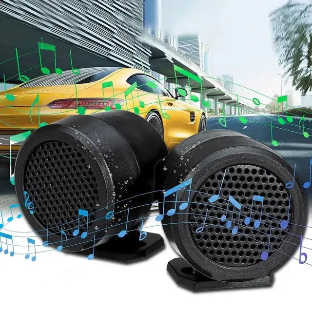 1Pair 500W Black Coaxial Car Built-in Crossovers Auto Loud Dome Tweeter Plastic Universal Auto Interior Electronics Accessory