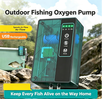 Pompe à oxygène rechargeable USB en gros pour la pêche, aérateur à 4 niveaux, pompe à air double sortie pour aquarium et poissons vivants