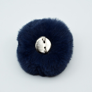 Boule de fausse fourrure de <span class=keywords><strong>lapin</strong></span> faite à la main de 8 cm avec épingle, pompons en fausse fourrure, style japonais et coréen, utilisable en toutes saisons pour les chapeaux DIY et les décorations textiles - Product Image 4