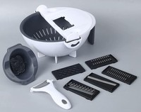 Fabrieksuitverkoop Draagbare Fruit Snijder Schiller Kruiser Multifunctionele Saladeschaal Met Rasp (5 messen)