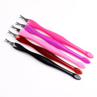 TSZS vente en gros usine en forme de V en plastique cuticule poussoir tondeuse dissolvant peau morte pratique Nail Art outils