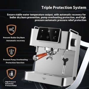 Máy pha cà phê <span class=keywords><strong>Espresso</strong></span> thương mại màn hình cảm ứng tùy chỉnh, hệ thống đun nước kép, chiết xuất bán tự động - Product Image 2
