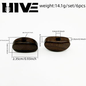HIVE Juego <span class=keywords><strong>de</strong></span> 6 clavijas <span class=keywords><strong>de</strong></span> afinación <span class=keywords><strong>de</strong></span> guitarra <span class=keywords><strong>de</strong></span> madera <span class=keywords><strong>de</strong></span> caqui negro con pulido fino, mango <span class=keywords><strong>de</strong></span> alta calidad para perillas <span class=keywords><strong>de</strong></span> guitarra - Product Image 2