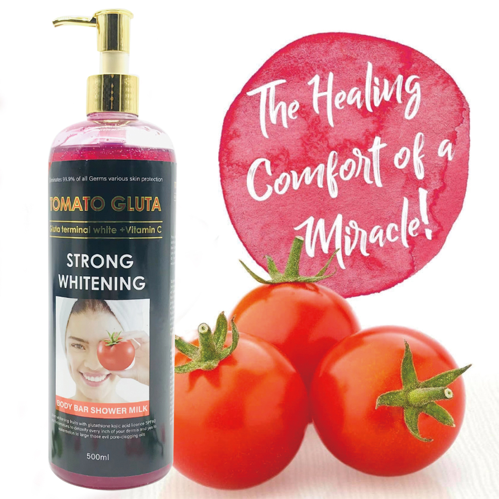 Tomato Gluta 500ml Shower Gel with Vitamin C & Carrot Papaya for Fast Skin  Whitening - Daily Body Wash for All Skin Types