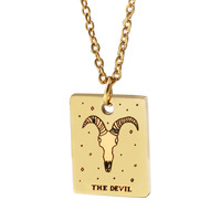 Collier de tarot mystique en acier inoxydable étanche, pendentif soleil et lune magique pour la divination