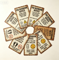 Panneau d'avertissement drôle sur les règles des toilettes, panneau en métal rétro, décoration amusante pour salle de bain, bar, café, pub, maison, 8x12 pouces