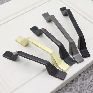Furniture Hardware Accessories <strong>Black</strong> Aluminum Handle American Cabinet <strong>Door</strong> Handle Drawer Wardrobe <strong>Door</strong> Handle - Product Image 2