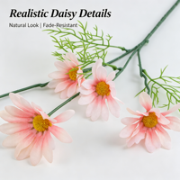 Branches artificielles réalistes à fleurs multiples pour arrangement de toile de fond événementielle, ornement de bureau intérieur, tige de fleur de marguerite artificielle