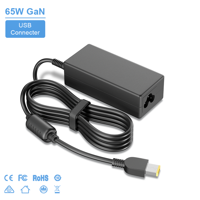 65W GaN 3.0 Laptop Charger Adapter for LN USB Connector 20V/3.25A Smaller Size Portable Travel Home Office Use Hot Supplier