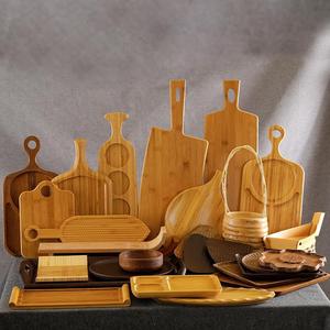 ถาดเสิร์ฟไม้ไผ่และไม้เนื้อแข็ง 6 นิ้วอเนกประสงค์สำหรับใช้ในครัวเรือน - Product Image 1