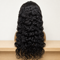 Nueva Llegada, Peluca de Cabello Humano Virgen 100% con Frente de Encaje HD 13x4, Rizado Estilo Indio, Color Negro Natural, Pre-Desplumada, Sin Pegamento, Densidad 180%