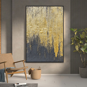 Decorazione immagine della casa soggiorno decorazione della parete pittura su tela pittura a olio astratta contemporanea dell'oro - Product Image 3