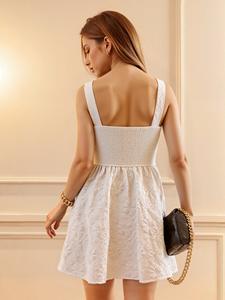 Abito Estivo Jacquard da Donna 2026 Personalizzato all'Ingrosso, Stile Vintage Francese Retrò, Texture 3D Tessuta, Canotta a Quadri con Bordo a Cordoncino - Product Image 5