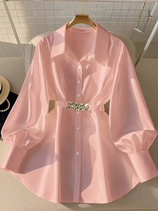Début de l'automne, design français haut de gamme pour femmes, haut long blanc avec un sens du luxe léger, style <span class=keywords><strong>mature</strong></span> - Product Image 4